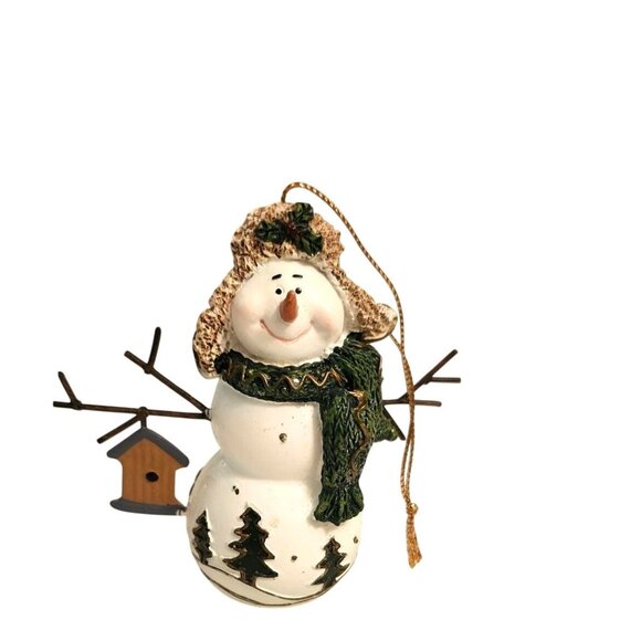Home Interiors Snowman Winter Snow Pals Set of 3 with Birdhouses with Box - Picture 2 of 7